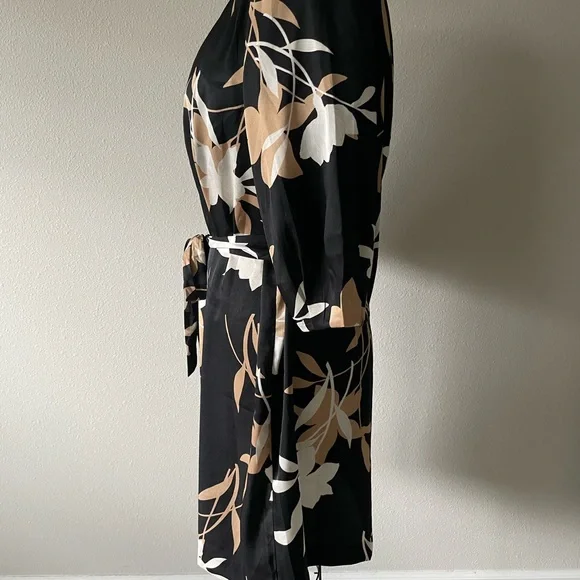 Ann Taylor Pleated Black Floral Dress - Picture 3 of 11